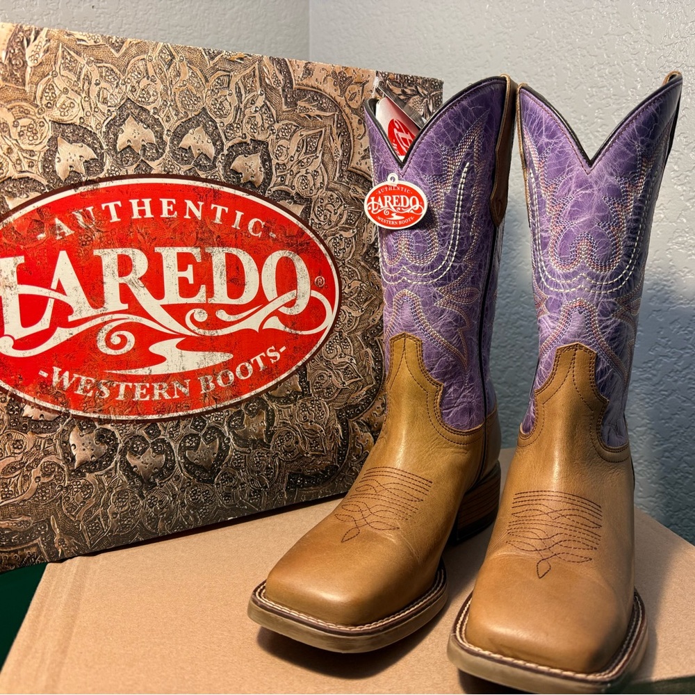 Laredo Women's Mara Tan Square Toe Western Boots - Picture 2 of 9